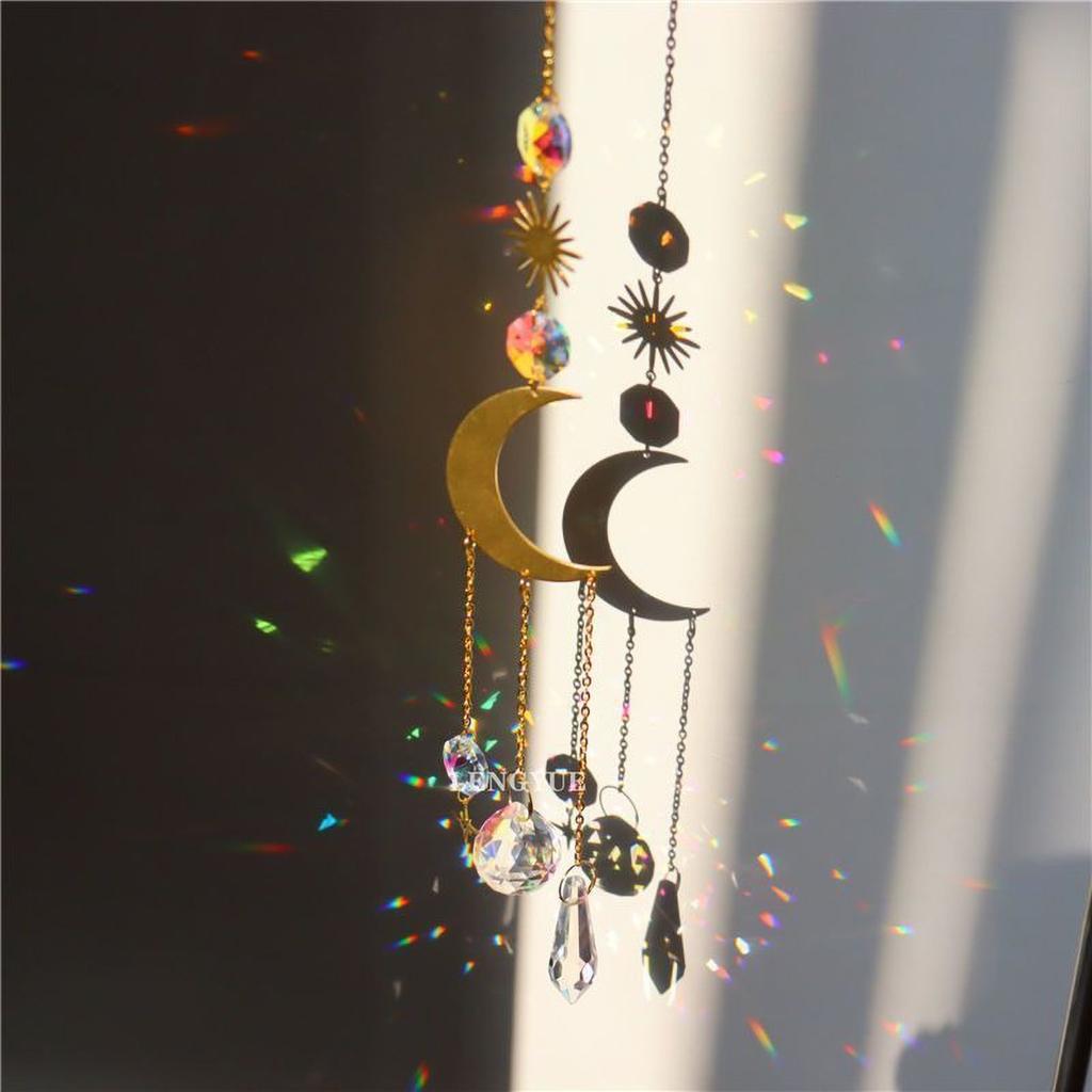 Handmade Sunshine Catcher - Crystal Rainbow Wind Chime Pendant for Bedroom Windows