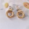 Multilayer Gold Circle Earrings Statement Round Ear Clips Without Piercing for Women Party Jewelry