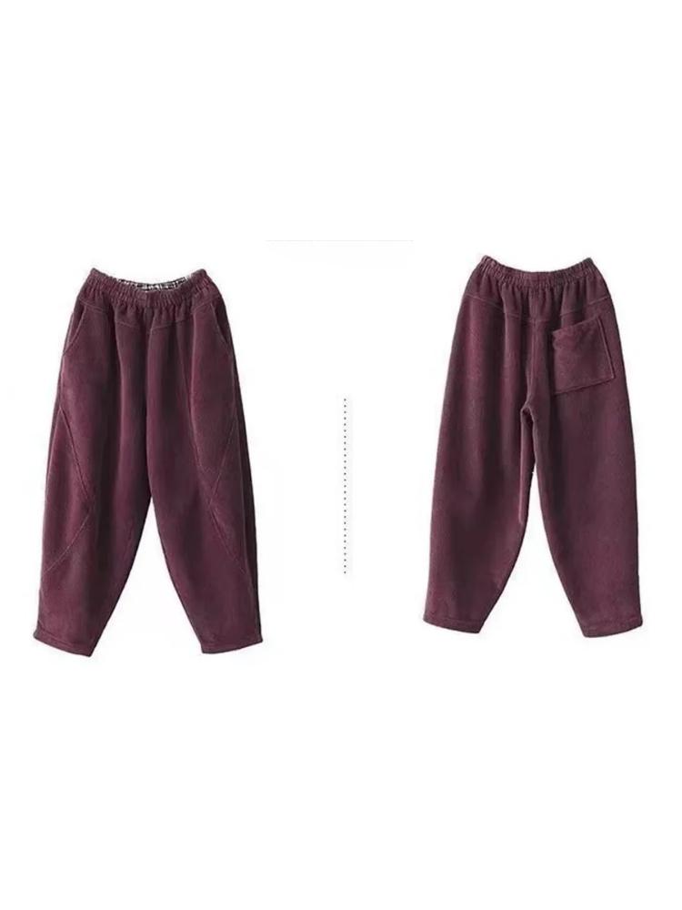 Корейский шик осень-зима винтажные вельветовые брюки новые повседневные теплые длинные брюки с высокой талией ретро-брюки длиной до щиколотки в уличном стиле модные брюки