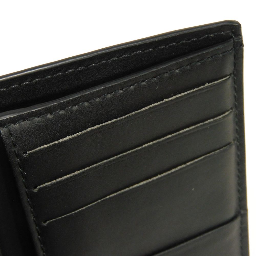Used 8901 VLTN Logo Card Holder 2Y2P0576LVN 7946 Smooth Calfskin White Pass Case/Business Card Holder/Pass Case Black