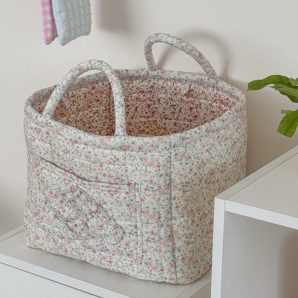 Pastoral Style Washable Picnic Basket INS Storage Bin for Underwear Debris