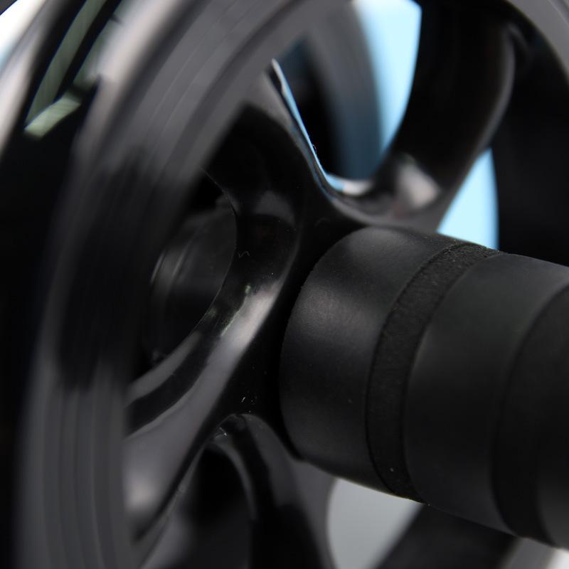 No Noise Gym Abdominal Wheel Ab Rollers with Mat for Exercise Fitness Equipment Accessory Unisex Black Double Wheeled Belly