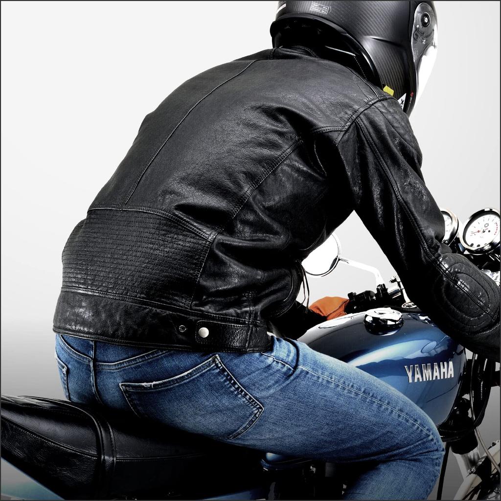 Кожаная мотоциклетная куртка Daytona из натуральной кожи, стиль кафе-райдер, черная, размер XL 23703 (Вощеный) Весна/Осень DL-006 (Мужской)