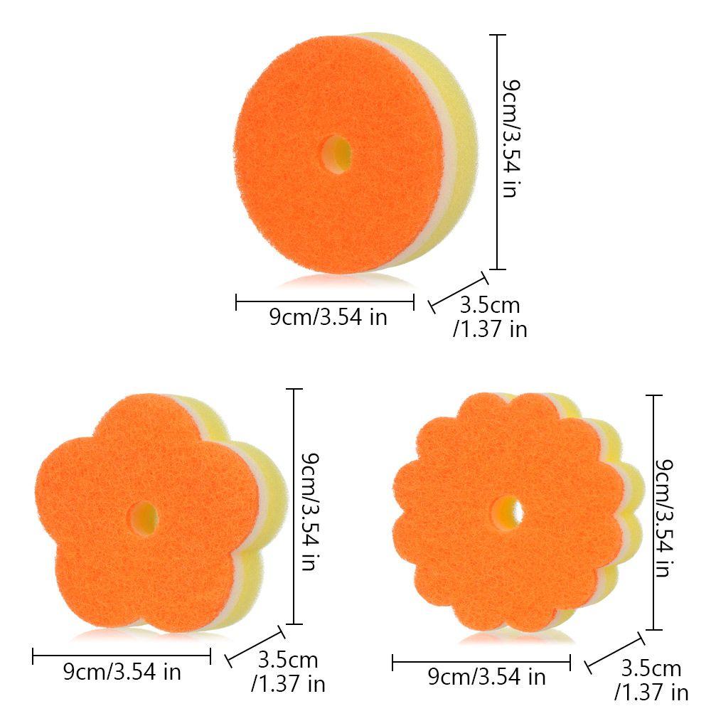 Home Wash Dishes Sponge Sponge Brush Tableware Flower Dishwashing Sponge Scouring Pads Round Shape