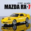 1/32 Initial D Mazda RX7 литые игрушечные машинки со звуком и светом масштабная модель машинки игрушки для детей на день рождения коллекционные подарки