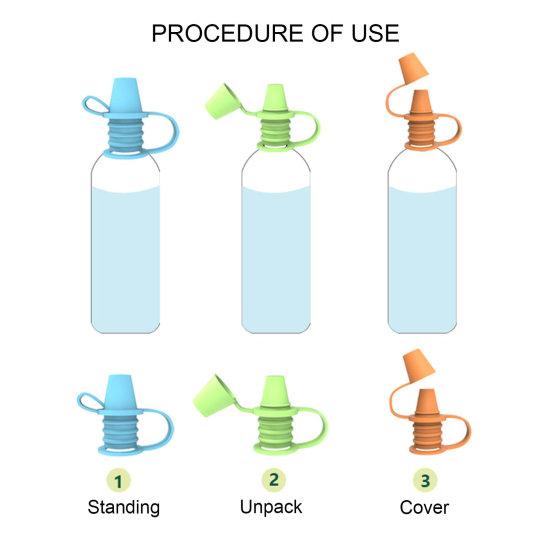 Food Grade Silicone Bottle Mouth Leak Proof Bottle Top Spout No Spill Flow Control Valve Water Bottle Top Spout Adapter Replacement