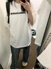 Women's Plus Size Retro White Mid-Length Cotton T-Shirt