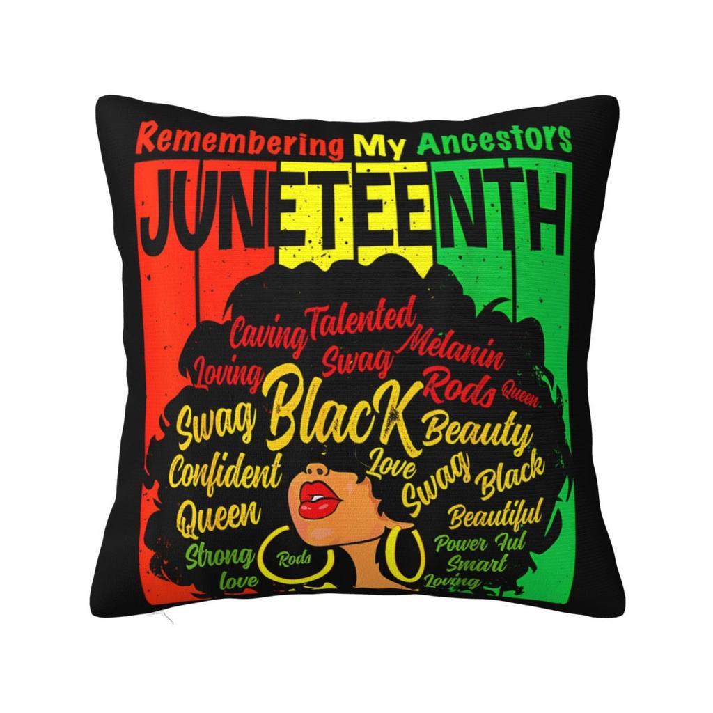 Наволочка 'Сердцебиение Черноты' Juneteenth, Чехол для Подушки из Полиэстера, Декор, История Чернокожих, Африканская Америка, Декоративная Наволочка для Подушки, Постельное Белье