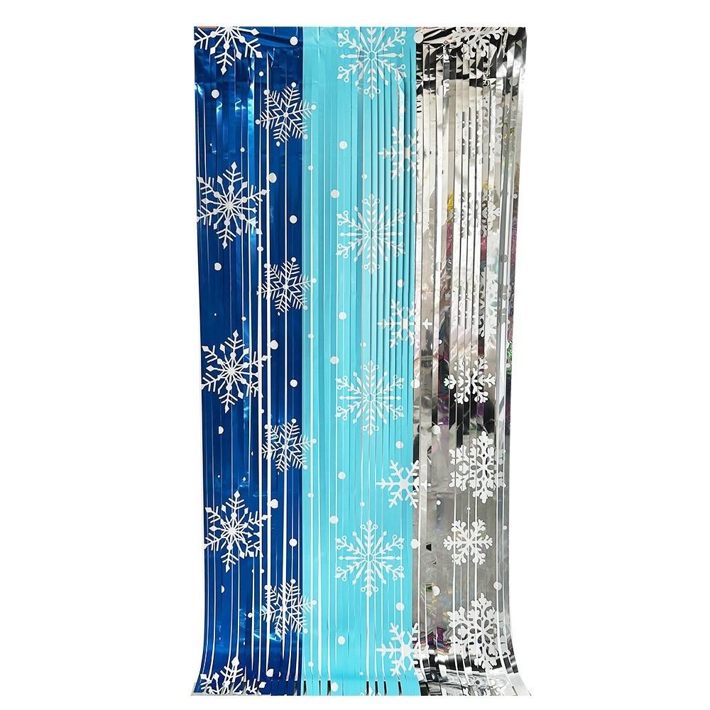 Tassel Design Christmas Door Curtain PET Tinsel Streamer Door Curtain Foil Fringe Curtain  Home