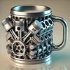Кружка из нержавеющей стали V6, V6Engines Design Mug, прочная и стильная, устойчивая к ржавчине кофейная кружка объемом 15 унций, идеально подходящая для автолюбителей