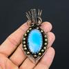 Удивительный Owyhee Opal Gemstone Pure Copper Wire Wrapped Handmade Pendant Jewelry