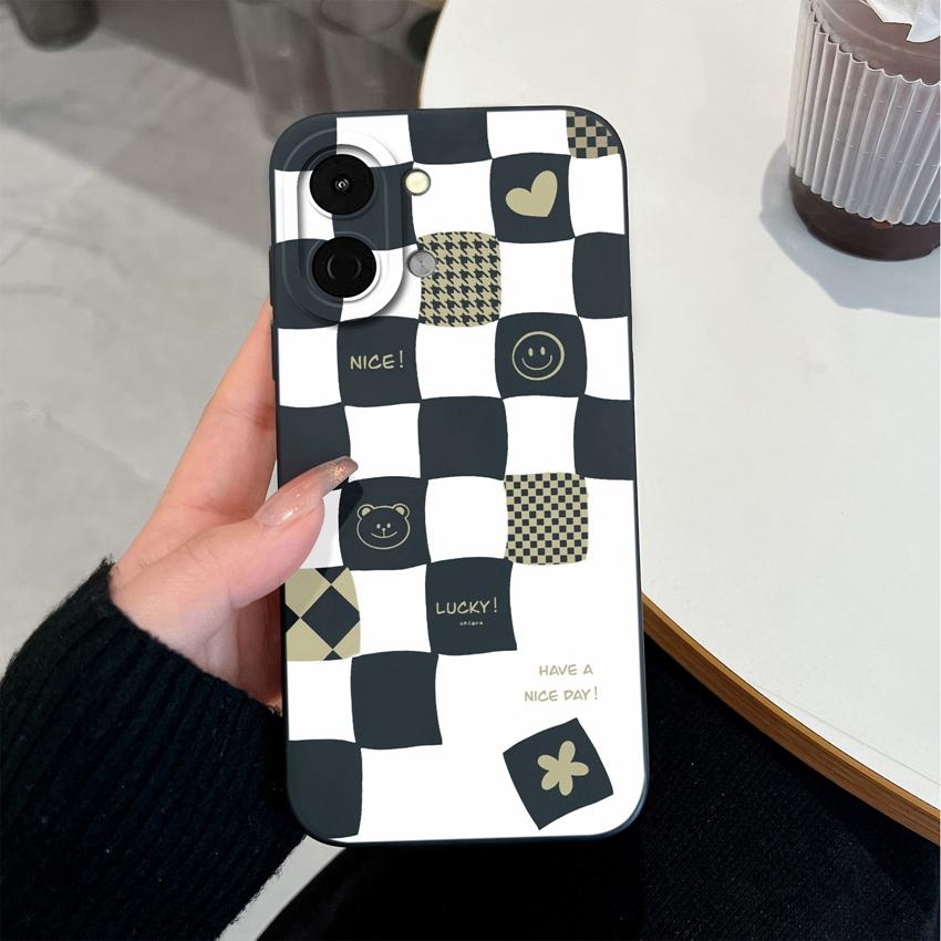 For Tecno Spark Go 3 1S 2 30 40 40C Case Pova 7 Neo Ultra Pro Phone Cover Cool Black White Check Soft Silicone Shockproof Shell For Tecno Housing Capa