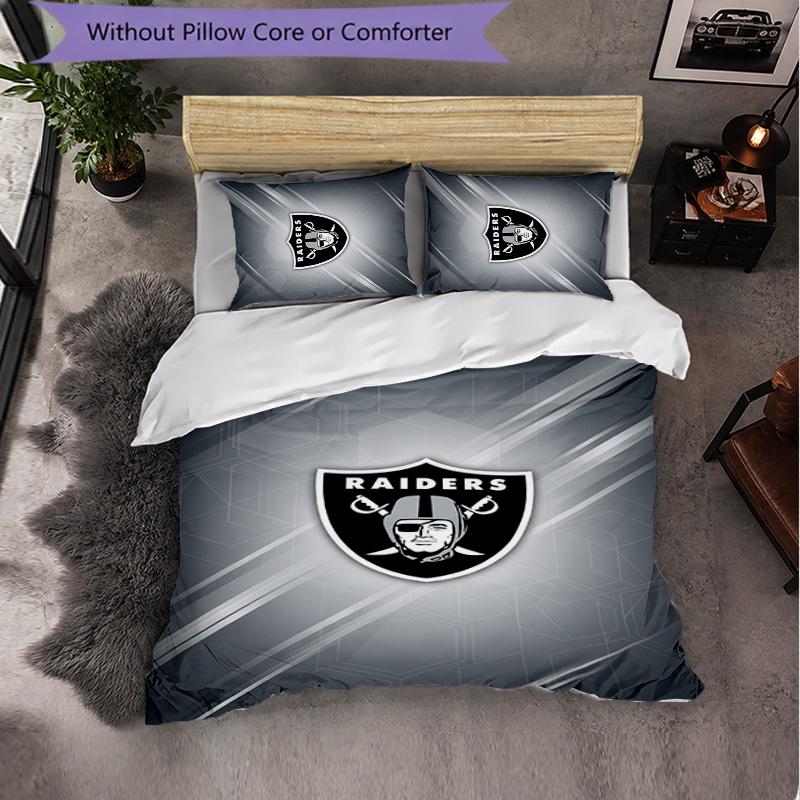 Las Vegas Raiders Pattern Microfiber 3Pcs Bedding Set Decor Duvet Cover Set For Bedroom Home Use