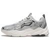 New LiNing Meteor Cushioning Anti Slip And Wear Resistant Support Low Top Casual Shoes Men's Silver Gray AGCU121-2