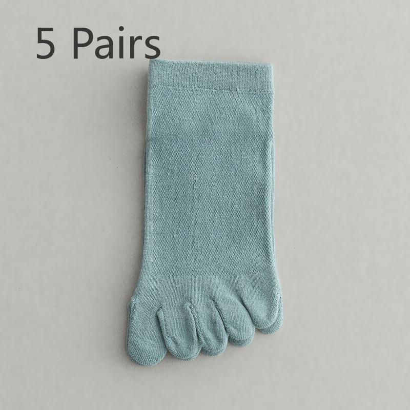 5 Pairs of Men's Summer Thin Breathable Mesh Antibacterial Sweat Absorption Deodorant Socks