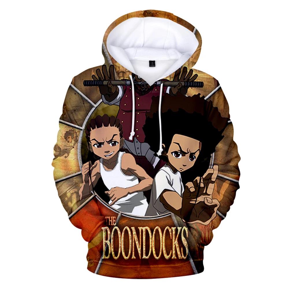 Толстовки Boondocks 3D модная толстовка с длинным рукавом мужская толстовка с капюшоном для взрослых повседневная уличная одежда Harajuku унисекс свободная одежда