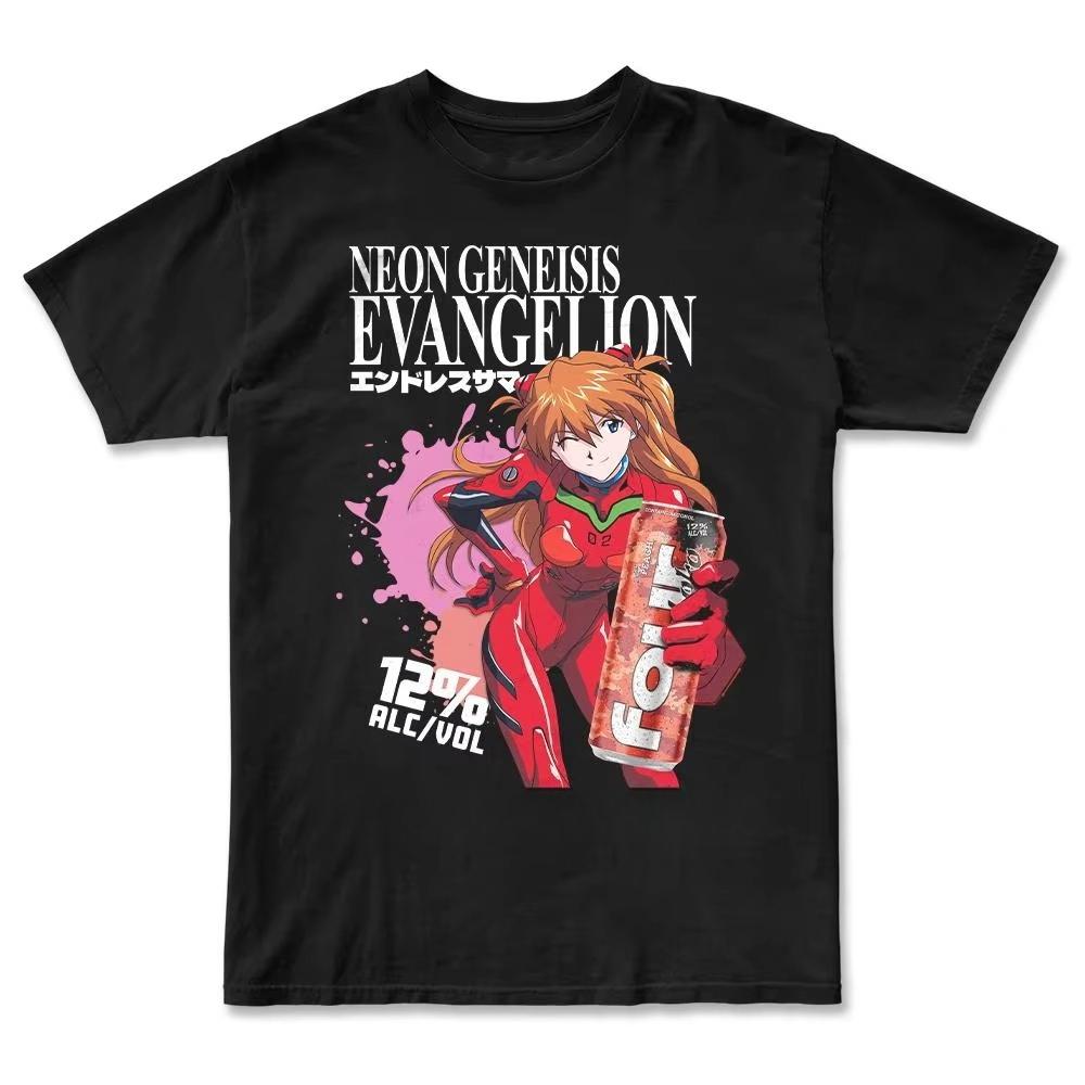 Неон Genesis Evangelion ЕВА Винтажное Аниме Аска Лэнгли Рей Аянами Синдзи Икари Печатная Футболка Унисекс и Женская Футболка Лето