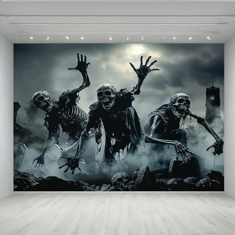 1 piece of Gothic zombie-apocalypse-themed polyester horror event decoration suitable for Halloween and carnivals