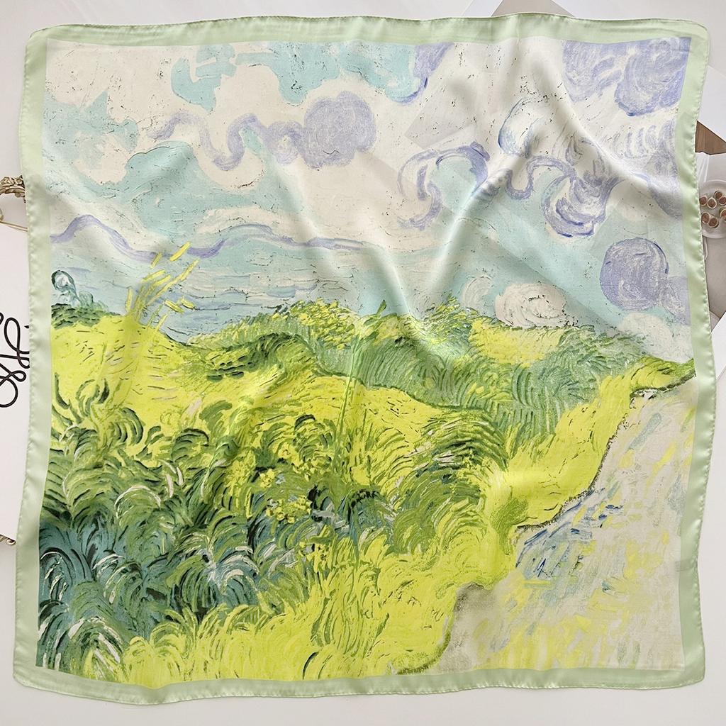 New Minimalist Small Square Scarf Women'S Scarf Professional Small Scarf Autumn And Winter Warm Shawl Scarf Temperament Headband