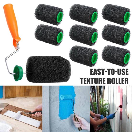 9 Pcs Textured Paint Rollers 4 Inch Bed Liner Roller Paint