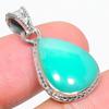 Natural Chrysoprase Gemstone 925 Solid Sterling Silver Gift Pendant 1.25" N8s73