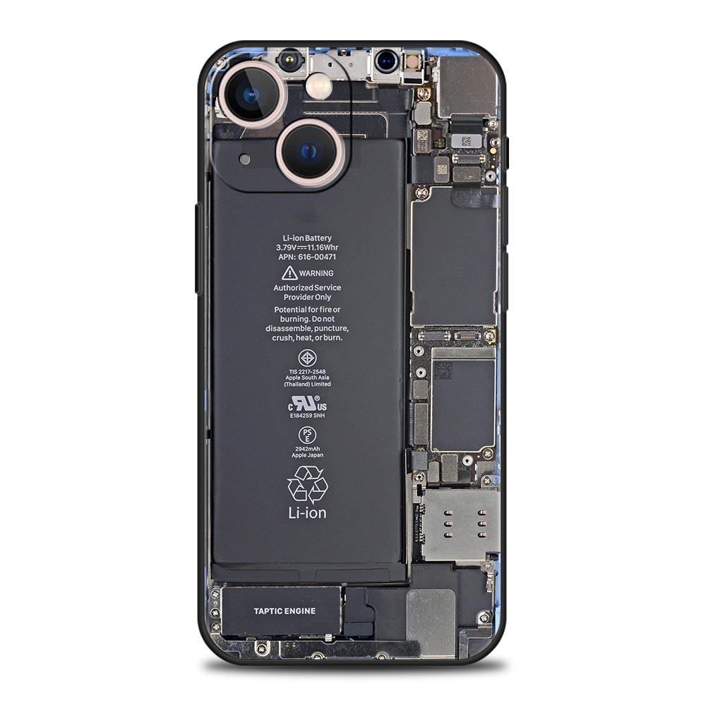 Чехол-накладка с рисунком печатной платы для iPhone 17 16 15 14 13 12 11 Pro Max 17 Air Plus Ударопрочный Мягкий ТПУ Чехол Fundas