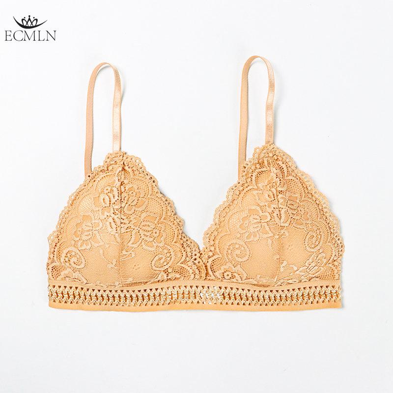 Кружевной женский бюстгальтер без косточек с паралоновыми тонкими съёмными вкладышами и регулируемыми лямками