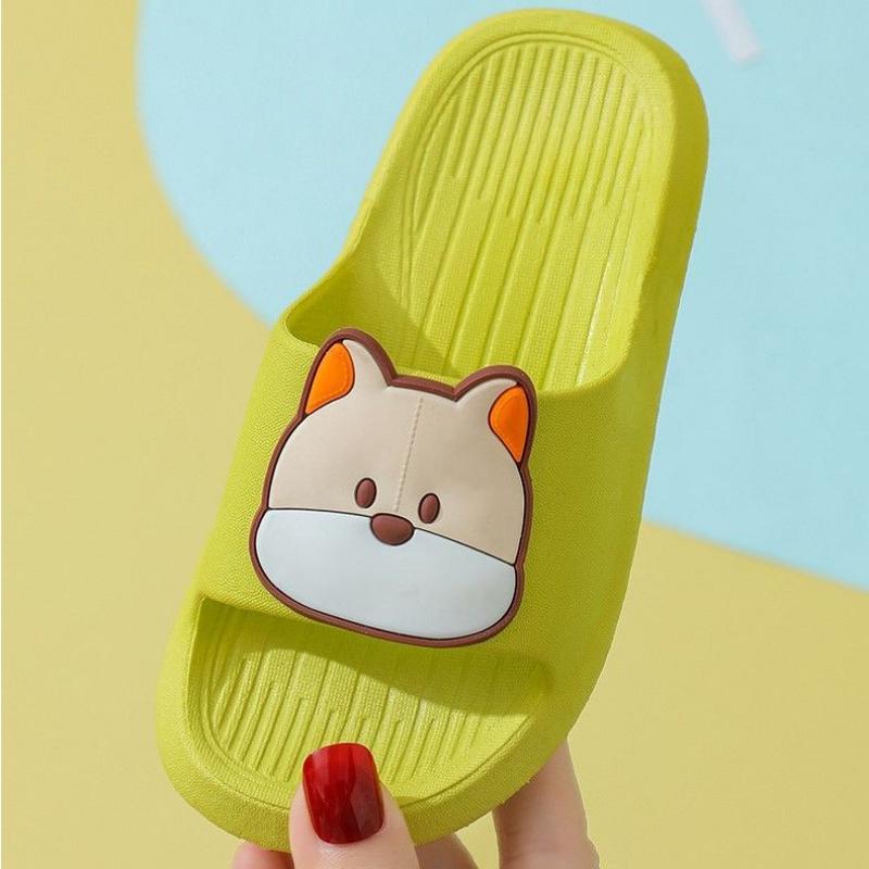 Детские летние домашние нескользящие тапочки для мужчин и девочек, домашние сандалии с мягкой подошвой с изображением собаки