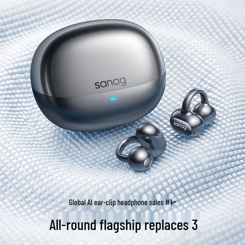 SANAG S8S Ultra Спортивная Bluetooth-гарнитура с открытым ухом и клипсой на ухо с ИИ