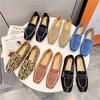 Spring and Autumn Square Head Casual Breathable Flying Knitting Single Shoes Large Size Women's Shoes Woven Flat-bottomed Soft-soled Doudou Shoes