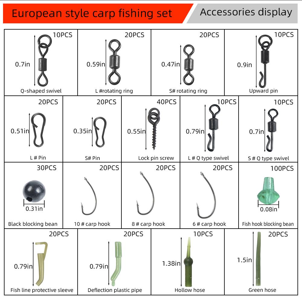 420 шт. Европейский набор аксессуаров для ловли карпа