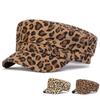 Leopard Print Navy Hat Street Fashion Flat Top Beret Cap Men and Women Personalized Hats Casual Caps