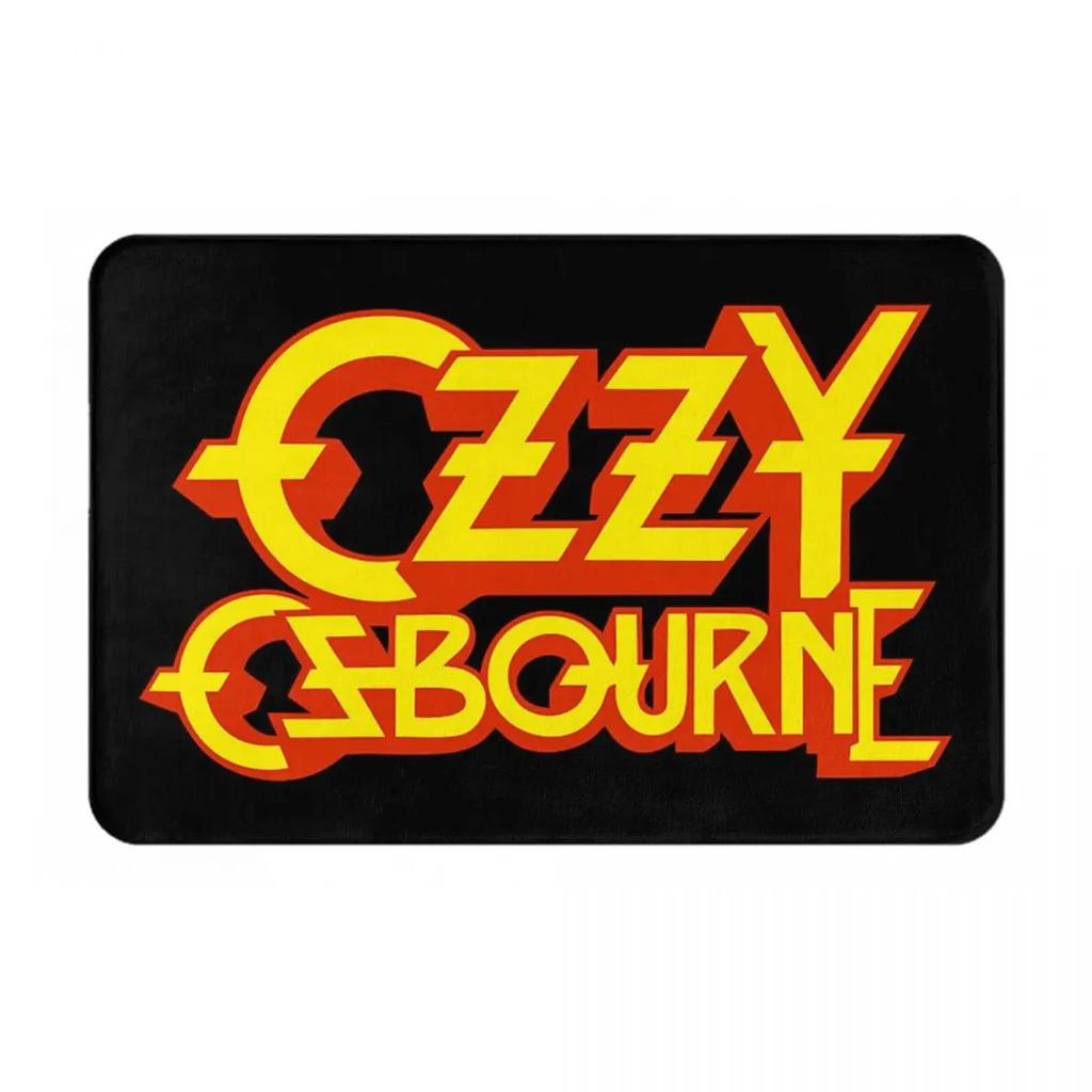 Ozzy Osbourne Logo Floor Mat - Bold Yellow and Red Design for Entrances, Perfect for Music Fans and Rock Décor Enthusiasts