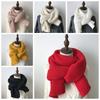 Спандекс Вязаная Шерстяная Шаль Полиэстер Зимняя Теплая Шаль Шарф Длинный Утолщенный Шарф для Шеи Уличный