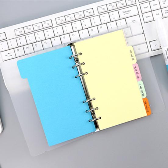 Yousheng 5 шт. цветных разделителей для папок-регистраторов с кольцевыми вкладками, пластиковые страницы-разделители для индексов, папка-регистратор с 6 кольцами, разделители для пастельных страниц, этикетки с надписями