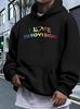 Casual Print Fleece-Lined hoodie-Casual Pullover Sweatshirt - "I Love Eurovision" Design