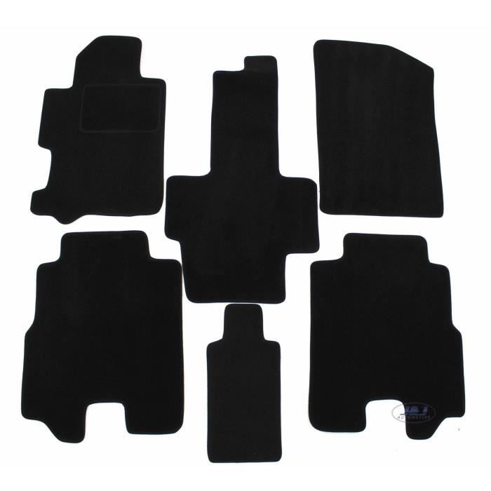 Tapis De Sol Noir Velours - J&J AUTOMOTIVE - Honda FR-V 2004-2009 - Sur Mesure - Antidérapant - Imperméable