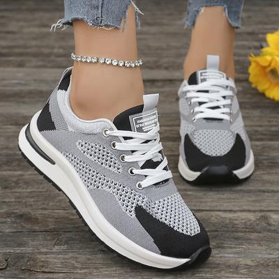 Женские дышащие кроссовки из сетки смешанных цветов Легкие нескользящие беговые спортивные туфли Женские модные теннисные туфли больших размеров