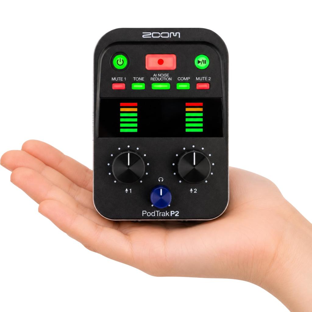 ZOOM P2 Podcast Recorder, Black, USB Input