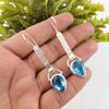 Swiss Blue Topaz Earrings Gemstone, 925 Solid Sterling Silver Earrings Jewelry, Handmade Earrings, Silver Jewelry For Gift