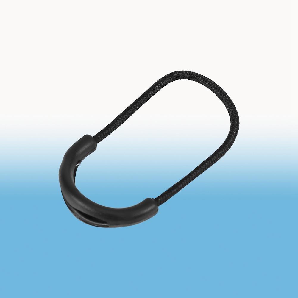 10pcs Black Plastic EDC Smile Style Zipper Pulls Cord Rope For Clothing Bag Accessories