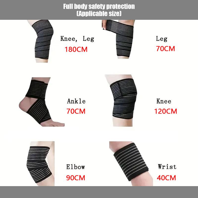 Extra Long Elastic Knee Wrap Compression Bandage Brace Support for Legs,Stabilising Ligaments, Squat,Basketball,Running