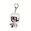 Japan Cartoon Anime Characters Couple Bungo Stray Dogs Keychain Acrylic Double Sided Transparent Key Chain Ring Accessories Jewelry For Fans Gift