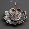 1Pc Alloy Incense Burner Stick Holder Plate Buddhism Lotus Censer Bronze Nasturtium Incense Burner