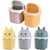 Desktop Trash Can with Lid Large Capacity Cartoon Shape Rectangle Creative Mini Garbage Can Waste Basket