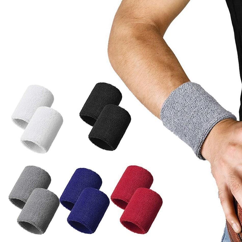 1 Pair Cotton Elastic Wristband Support Basketball Wrist Brace Wraps for Men Women Gym Fitness Weightlifting Tennis