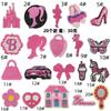 Pink Cartoon Girl Cloth Sticker Doll Computer Embroidery Label Clothing Accessories Cloth Embroidery Hole Patch