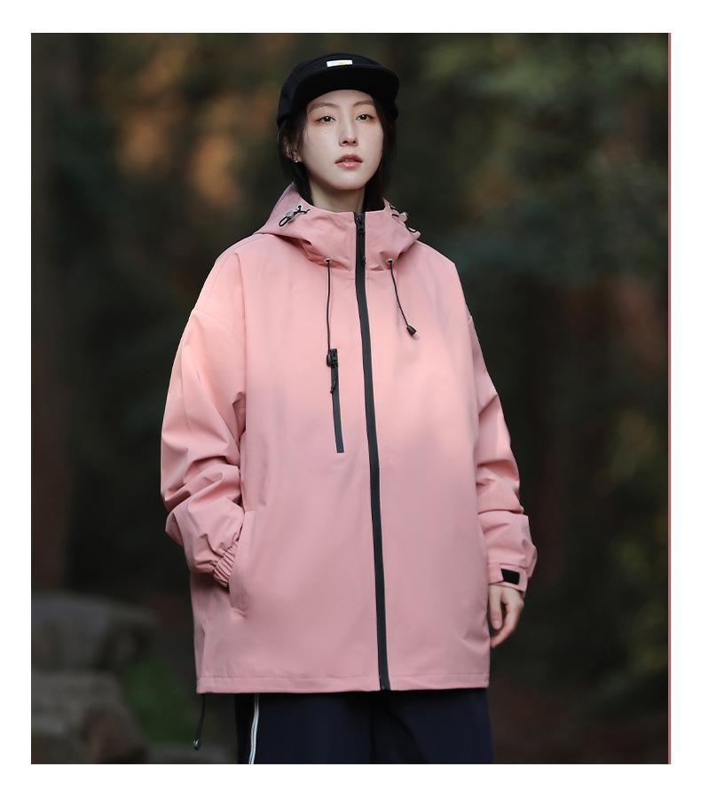 2024 Unisex Windproof Outdoor Shell Jacket with Removable Hood for Spring/Autumn