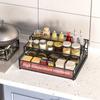 Выдвижная полка для хранения, 3-слойная, складная, кухонная, для приправ, съемные металлические полки для хранения, водонепроницаемый органайзер для дома