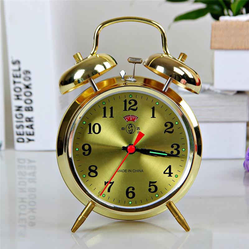 Retro Nostalgic Metal Movement Creative Alarm Clock Super Loud Horseshoe Watch Mechanical Old-fashioned